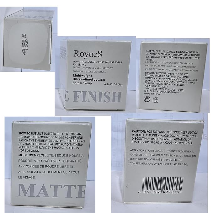 Loose Setting Powder Translucent, Face Matte Finishing Powder Brightener Makeup, Waterproof High-Definition Traceless Long-Lasting Oil Control, polvo traslucido maquillaje para mujer, 04