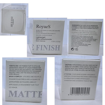 Loose Setting Powder Translucent, Face Matte Finishing Powder Brightener Makeup, Waterproof High-Definition Traceless Long-Lasting Oil Control, polvo traslucido maquillaje para mujer, 04