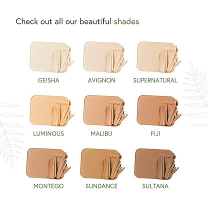 Honeybee Gardens Pressed Mineral Powder Foundation Refill, Sultana, Deep Mocha Shade, Adjustable Coverage, Natural Finish, With Botanical Extracts And Vitamin E, 7.5g