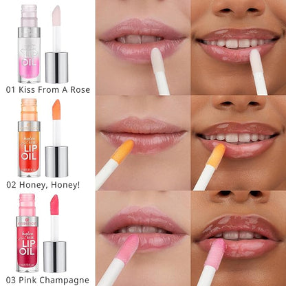 essence | Hydra Kiss Lip Oil |Intense Hydration & Glossy Finish | Infused with Hyaluronic Acid, Vitamin E & Jojoba Oil | Vegan & Cruelty Free (06 | Cranberry Is Back)