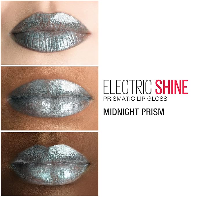 Maybelline New York Lip Studio Electric Shine Prismatic Lip Gloss Makeup, Midnight Prism, 0.17 fl. oz.