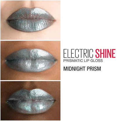 Maybelline New York Lip Studio Electric Shine Prismatic Lip Gloss Makeup, Midnight Prism, 0.17 fl. oz.