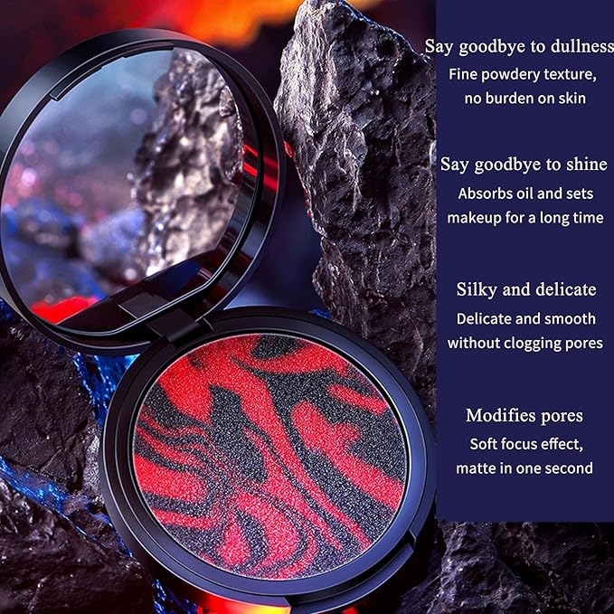 Oil Control Matte Setting Powder, Jelly Face Pressed Powder Foundation Makeup, Smooth Flawless Long Lasting Compact Powder, for Blurring Pores & Even Tone