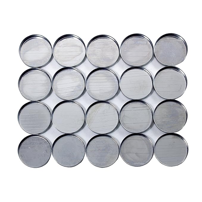 Round Empty Metal Pans for Makeup - 1" inch Diameter (20 pack) For Magnetic Palettes