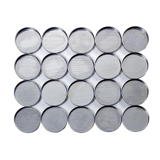 Round Empty Metal Pans for Makeup - 1" inch Diameter (20 pack) For Magnetic Palettes