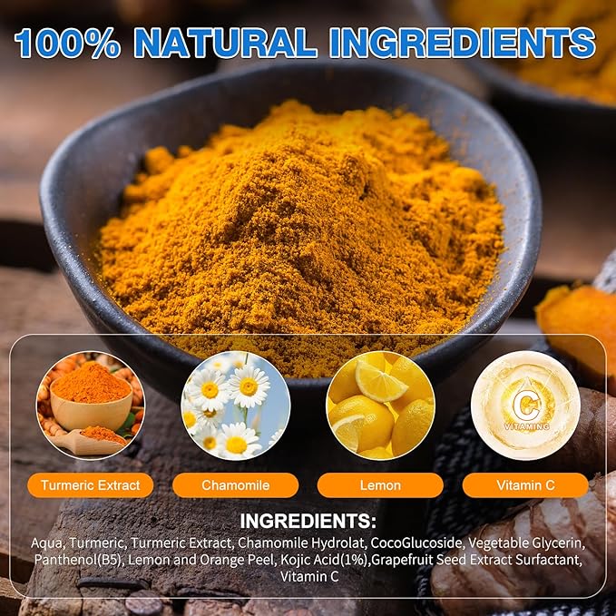 Turmeric Cleansing Pads Kojic Acid Turmeric Cleansing Pads, Face Turmeric & Kojic Acid Pads for Dark Spots, Glow Up Acne Scars, Unclog Pores, Enriched Vitamin C,Gentle & Non-Irritating