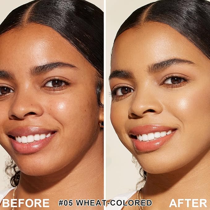 Mushroom Head Air Cushion CC Cream Foundation BB Cream Foundation Makeup Moisturizing CC Cream Liquid Foundation,Concealer Lasting Makeup Foundation Even Skin Tone Makeup Base Primer (#05 Wheat)