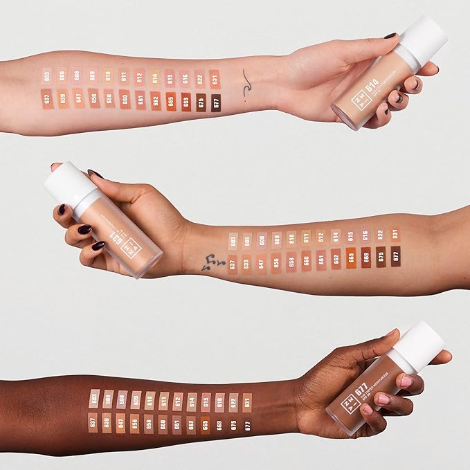 3INA MAKEUP - The 3 in 1 Foundation 669 - Base de Maquillaje Marron oscuro con Subtono Amarillo - Base 3 en 1 con Primer y Corrector - Base Maquillaje con SPF 15 y Vitamina C - Vegan - Cruelty Free