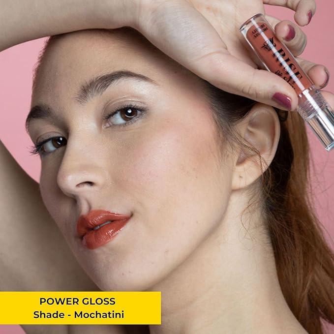 Rise & Slay Power Gloss – High-Pigment Hydrating Gloss Lipstick with Hyaluronic Acid, Vit-E, Jojoba & Castor Oil, Non-Sticky Vibrant Shine, Light Brown Summer Lips (Mochatini, 4.5 ml)