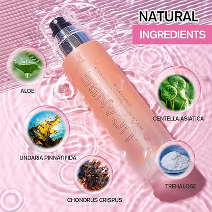 UCANBE Dewy Makeup Setting Spray + 86 Colors Eyeshadow Palette with 15pcs Makeup Brushes Set Matte Glitter Long Lasting Highly Pigmented Waterproof Contour Blush Powder Highlighter