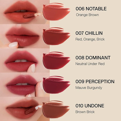 Objet Lip Stain (Unique Paint Tube Design) – Velvet Matte Tint, Long-Lasting Waterproof Lipstick, Hydrating Korean Makeup, Red & Rose Gloss, K-Beauty Tinted Lipstain (07 CHILLIN)