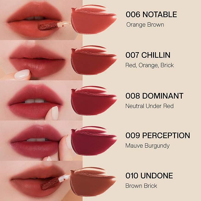 Objet Lip Stain (Unique Paint Tube Design) – Velvet Matte Tint, Long-Lasting Waterproof Lipstick, Hydrating Korean Makeup, Red & Rose Gloss, K-Beauty Tinted Lipstain (06 NOTABLE)