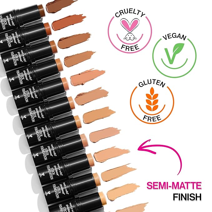 wet n wild Photo Focus Matte Foundation Stick Makeup Bundle with Classic Ivory and Soft Ivory Shades | Vegan & Cruelty-Free