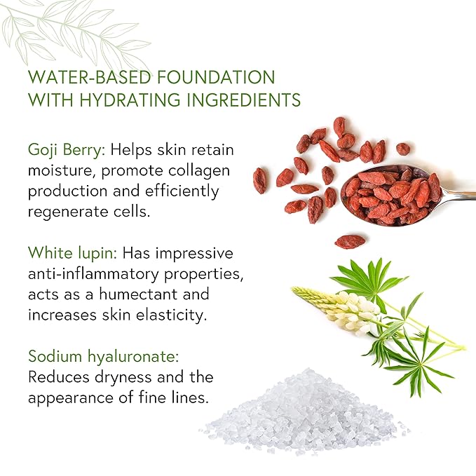 Honeybee Gardens Golden Hour Foundation In Fiji, Medium Tan Neutral, Skin-Perfecting, Luminous Finish, Vegan, 34.5ml