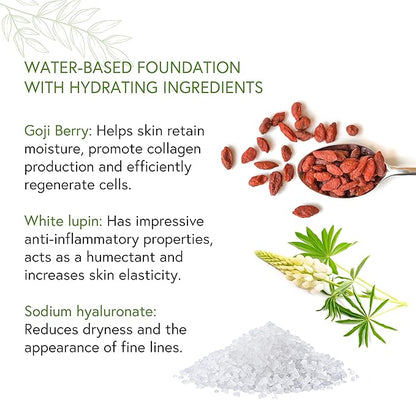 Honeybee Gardens Golden Hour Foundation In Montego, Warm Tan Neutral For Deeper Skin Tones, Skin-Perfecting, Luminous Finish, Vegan, 34.5ml