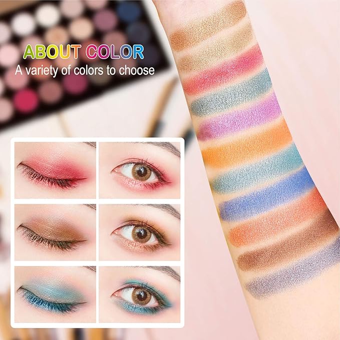 All in One Makeup Kit for Women Full Kit Girls Makeup Gift Sets Xmas Essential Bundle Include Eyeshadow Palette Lipstick Blush Concealer Eyeliner Mascara Foundation Brush Eyebrow Pencil