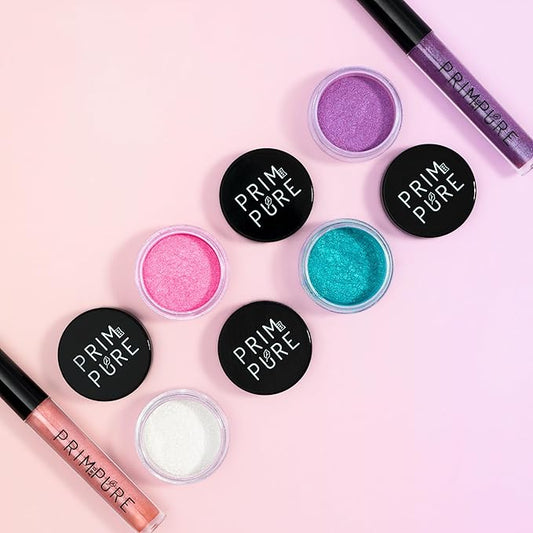 Prim and Pure Ultimate Mineral Makeup Gift Set | Perfect for Play Dates & Birthday Parties | Kids Safe Eyeshadow Makeup Mineral | Organic & Natural Makeup Kit | Made in USA
