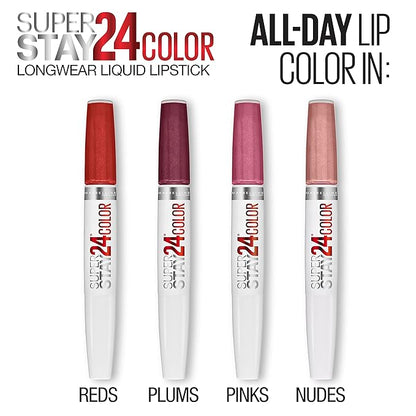 Maybelline Super Stay 24, 2-Step Liquid Lipstick Makeup, Long Lasting Highly Pigmented Color with Moisturizing Balm, Timeless Rose, Pink, 1 Count