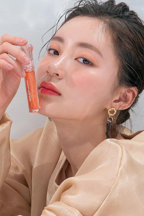[rom&nd] Glasting Water Gloss 2 colors | Syrupy Glossy Finish| Long-lasting| moisturizing| Highlighting| Natural Gloss for Daily Use|K-beauty | 4.5g/0.16oz No. 01 SANHO CRUSH
