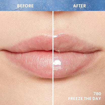 COVERGIRL Clean Fresh Yummy Plumper Lip Gloss, 780 Freeze The Day, Shiny, Vegan Formula, Easy to Apply, Minty Flavor, 0.33oz