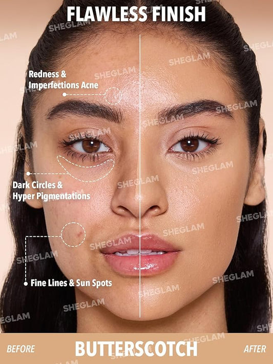 SHEGLAM Skin Magnet High Coverage Foundation Stick Longwear Medium Face Makeup for All Skin Types-Butterscotch