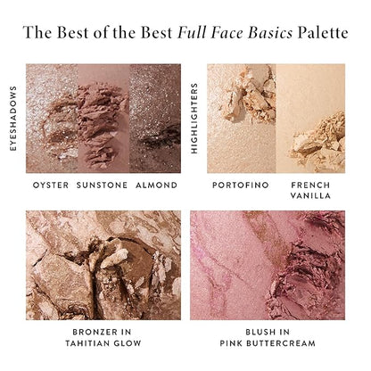 LAURA GELLER NEW YORK Baked Starter Kit: Baked Balance-n-Brighten Powder Foundation, Deep and Best of the Best Palette Blush Bronzer Highlighter Eyeshadow and Retractable Kabuki Brush