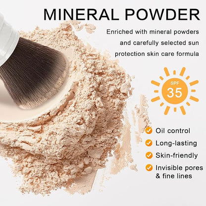 Mineral Sunscreen Powder SPF Powder for Face Lightweight Breathable Sunscreen Natural Matte Finish Setting Powder for All Skin Types-01 Translucent