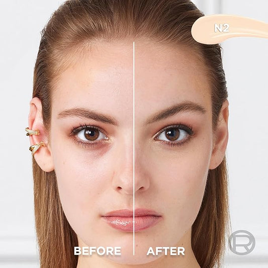 L'Oreal Paris True Match Radiant Serum Concealer, Brightening Under Eye Concealer Make Up with 1.5% Hyaluronic Acid and Caffeine, N2, 0.33 Oz