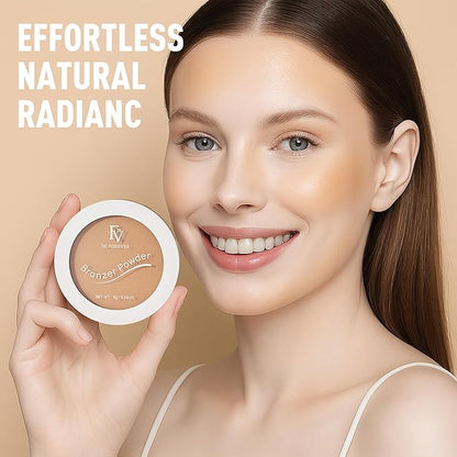 FV Bronzer Powder, Long Lasting Talc-Free Smooth Bronzing Powder, Buildable with Natural Glow Matte Finish, Contour Cheeks, Waterproof Bronzers for Fair Light Skin Tones (Light Bronzer, 0.28 oz)