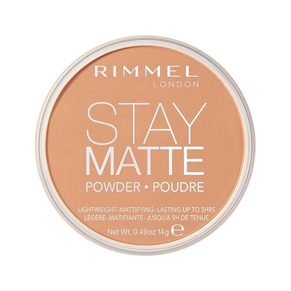 Rimmel London Stay Matte - 021 Nude - Pressed Powder, Lightweight, High Coverage, Shine Control, 0.49oz