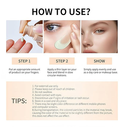 MAEPEOR Color Changing Foundation 4 Colors Lightweight Non-Greasy Hydrating Color Correcting CC Cream with Centella, Skin Corrector Foundation for Dull Skin Tone (01 Green)