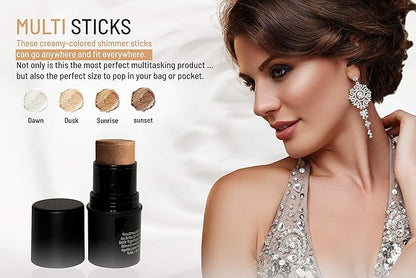 Mom's Secret Natural Organic Multi Cream Sticks, Highlighter and Bronzers 100% Natural, Vegan, Gluten Free, Cruelty Free, Made in the USA, 0.18 oz. (Dusk)