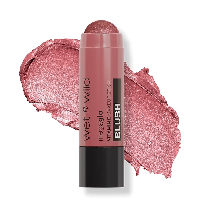 wet n wild MegaGlo Makeup Stick Bundle - Peach Bums & Current Jam, Buildable Color for Cheeks, Eyes & Lips