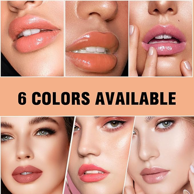 Hydrating Lip Glow Oil - Moisturizing Tinted Lip Gloss Plumping Nourishing Non-sticky Long Lasting Lip Stain with Cherry Oil 0.27 fl.oz (Raspberry)