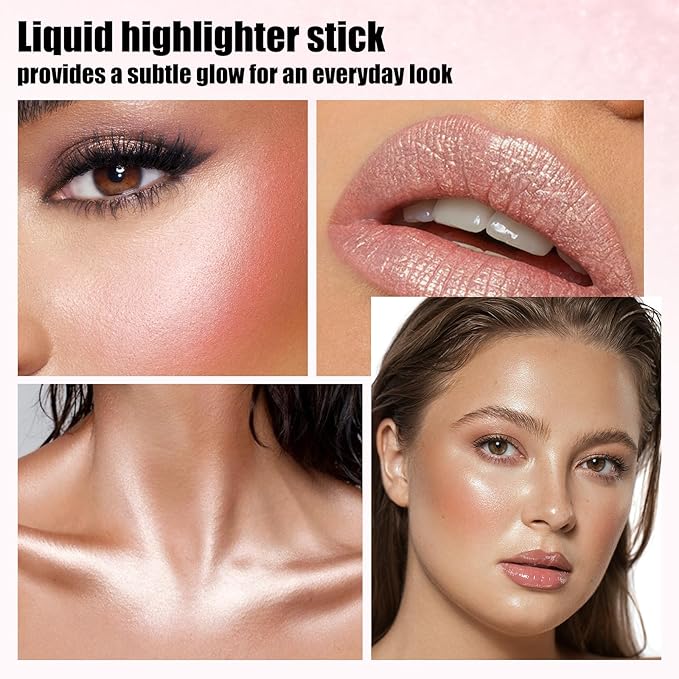Boobeen Liquid Highlighter Makeup, Shimmer Cream Liquid Illuminator Contour for Face and Body, Smooth Glow Natural Looking Waterproof Liquid Highlight Brightening Make Up