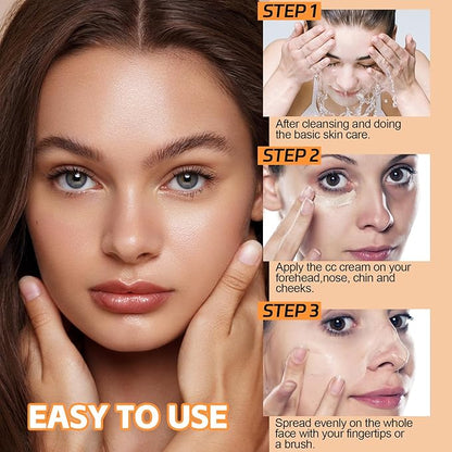 2Pcs Camo CC Cream Foundation, Color Corrector CC Cream, Full Coverage Long Lasting Matte Makeup for All Skin Types