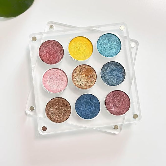 New Empty Acrylic DIY Your Own Magnetic Eyeshadow Palette All Transparent Elegant Eye Shadow Makeup Palette Make-up mixing palettes sold empty 26mm*9 holes