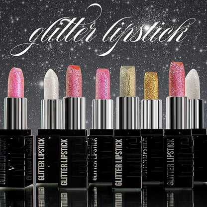 3PCS Glitter Lipstick Sets for Women,Women's Diamond Shiny Matte Lip Gloss,Long Lasting Smudgeproof Non-Stick Lipstick,Lip Stick Lip Stain Makeup Gift Sets,Labiales mate 24 horas originale