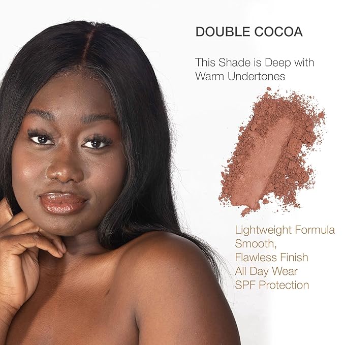 bellapierre Compact Mineral Foundation SPF 15 | Vegan & Cruelty Free Natural Makeup | Full Coverage Matte Foundation | Hypoallergenic | Oil & Talc Free - 0.35 Oz - Double Cocoa