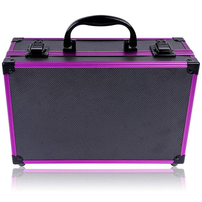 SHANY Carry All Makeup Train Case with Pro Makeup Set, Makeup Brushes, Lipsticks, Eye Shadows, Blushes, Powders, and more - Reusable Makeup Storage Organizer - Premium Gift Packaging - Purple