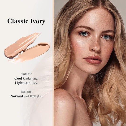FV Moisturizing Foundation with Translucent Setting Powder, Long Lasting & Natural Finish, for Dry/Combination Skin, Nourishing Classic Ivory & Shimmer Sheer