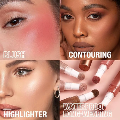 Blush Stick,Liquid Blush Stick,Silky Smooth Creamy Formula,Lightweight Blendable Blush Rouge Stick,Naturally Sculpted Look Professional Beauty Makeup Blush (02/04/06)