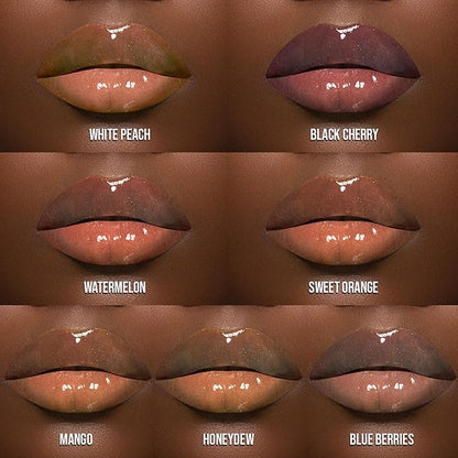 Juvia's Place Magic Lip Oil - Black Cherry - Smooth, Hydrating w/Vitamin E for Soft, Glossy, Juicy Lips - Infused with Fruit Extracts - Tinted, Shimmering, Lightweight & Non-sticky Lip Oil for Summer