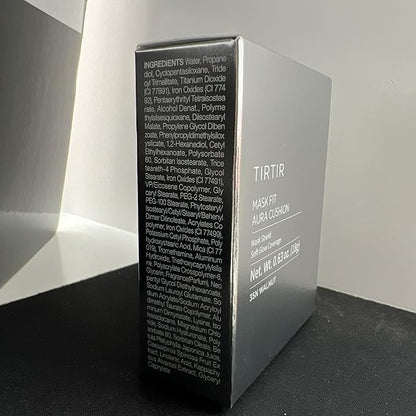 TIRTIR Mask Fit Aura Silver Cushion Foundation | Semi-glow Finish, Natural Coverage, Moisturizing, Lightweight, Korean cushion foundation (#35N Walnut, Full Size, 0.63 Fl Oz)