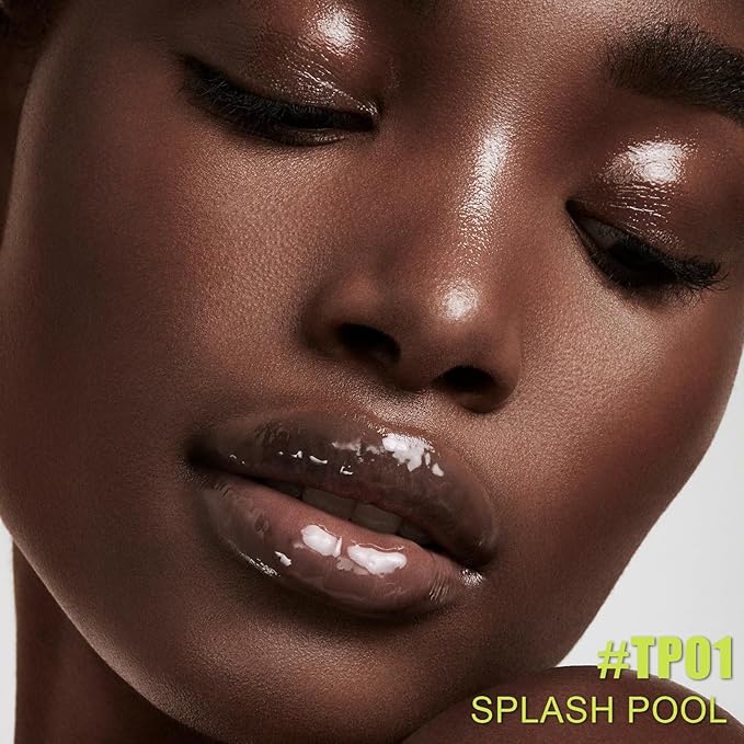 FOCALLURE Lip Oil,Moisturizing,Hydrating Lip Gloss,Transparent Toot Lip Glow Oil,Shiny Glossy Finish,Non-Sticky,Long Lasting,Tinted Lip Balm for Dry Lips and Lip Care,Splash Pool