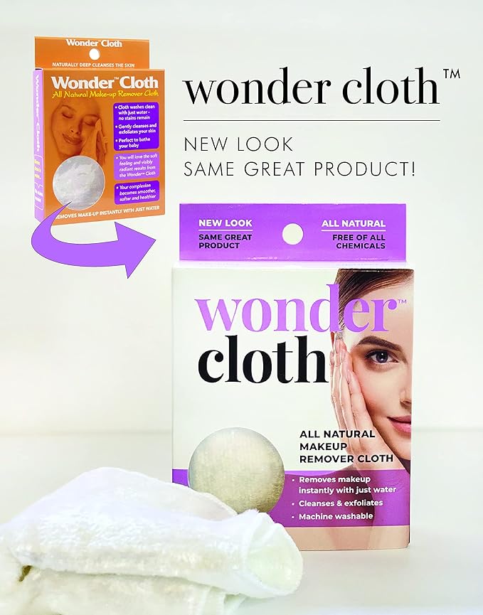 Cloth (Pack of 3) - All Natural Make-Up Remover Cloth, Removes Makeup Instantly with Just Water, Cleanses and Exfoliates, Machine Washable