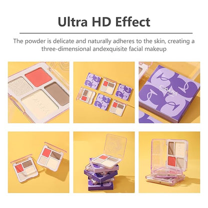 4-IN-1 Contour Palette the powder is delicate and naturally adheres to the skin, creating a three-dimensional andexquisite facial makeup. Bronzer Titanium