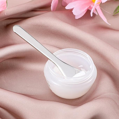 2Pcs Cosmetic Spatula, Reusable Mini Makeup Spatulas Stainless Steel Face Mask Applicator Cosmetic for Skincare Lotions for Sampling and Mixing Creams