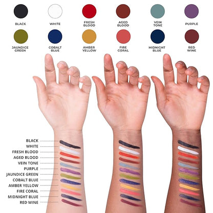 12-Color Primary FX Cream Palette, Professional Quick Drying Waterproof SFX Makeup for the Stage, Film, Costumes, Cosplay
