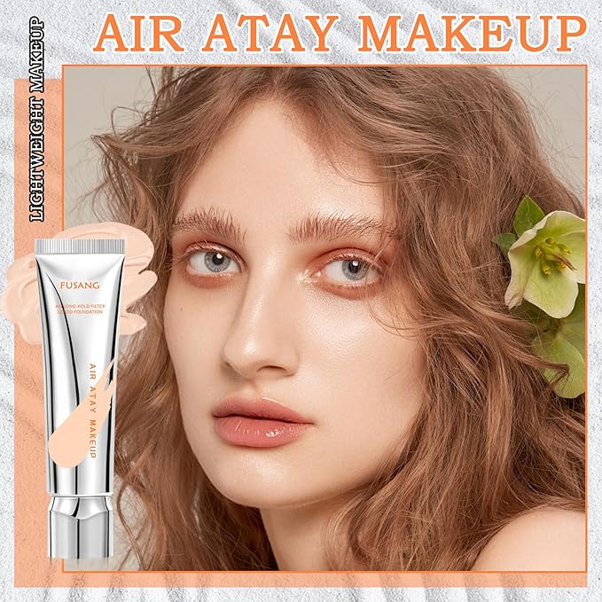 Liquid Foundation Makeup,Oil Control Concealer Long Lasting Silky Full Coverage Foundation Cream with brush,Waterproof Lightweight Face Makeup Foundation for Women